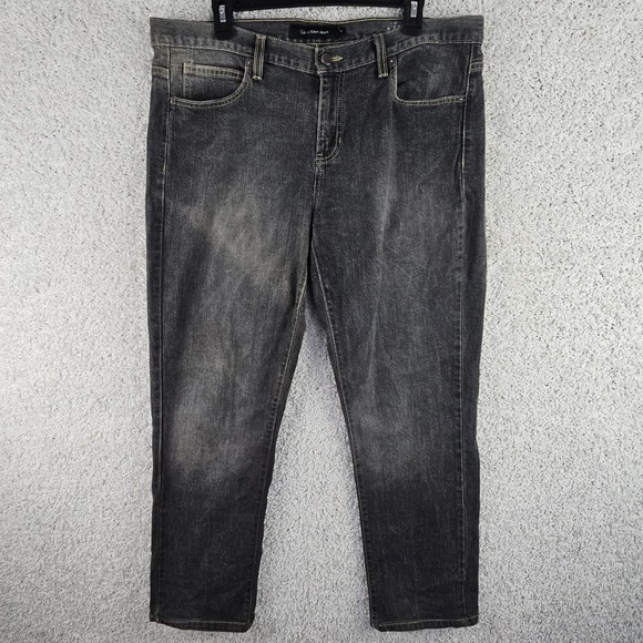 Calvin Klein Denim - Calvin Klein Skinny Jeans Womens 14 Black Stretch Denim Distressed 38x29